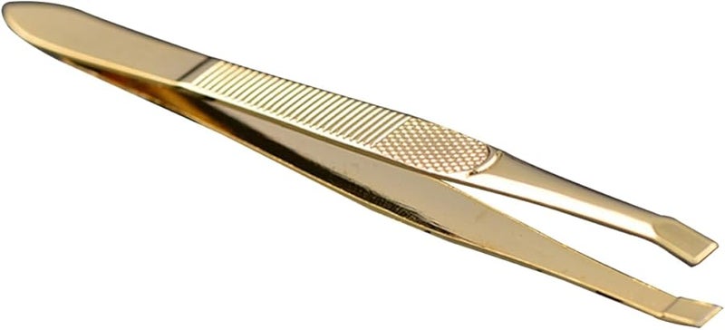 Stainless Steel Eyebrow Tweezers For Women Facial Hair Removal Plated Makeup Tool - Image 1